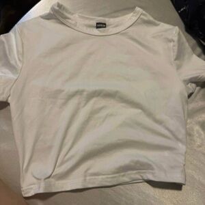 White Cropped  T-Shirt